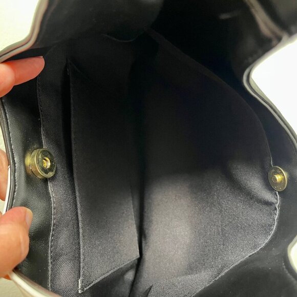 OKA Vegan Leather Black and White Triangle Bag - Picture 6 of 6